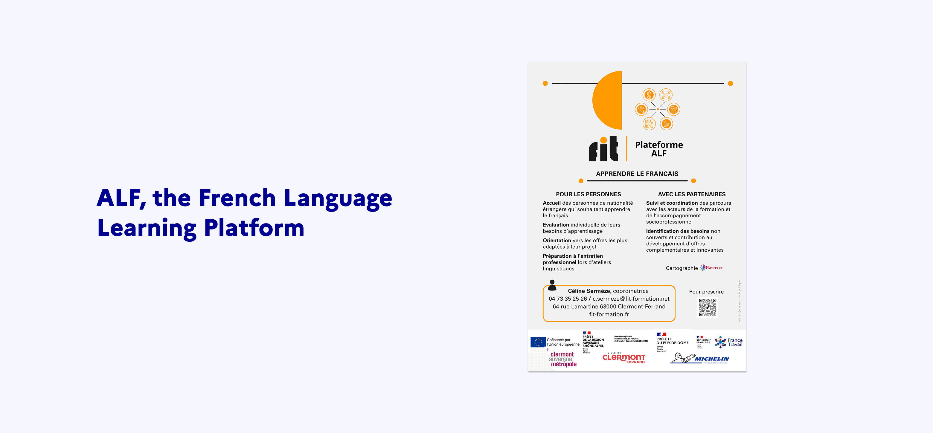 Visuel du flyer de la plateforme ALF
