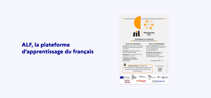 Visuel du flyer de la plateforme ALF