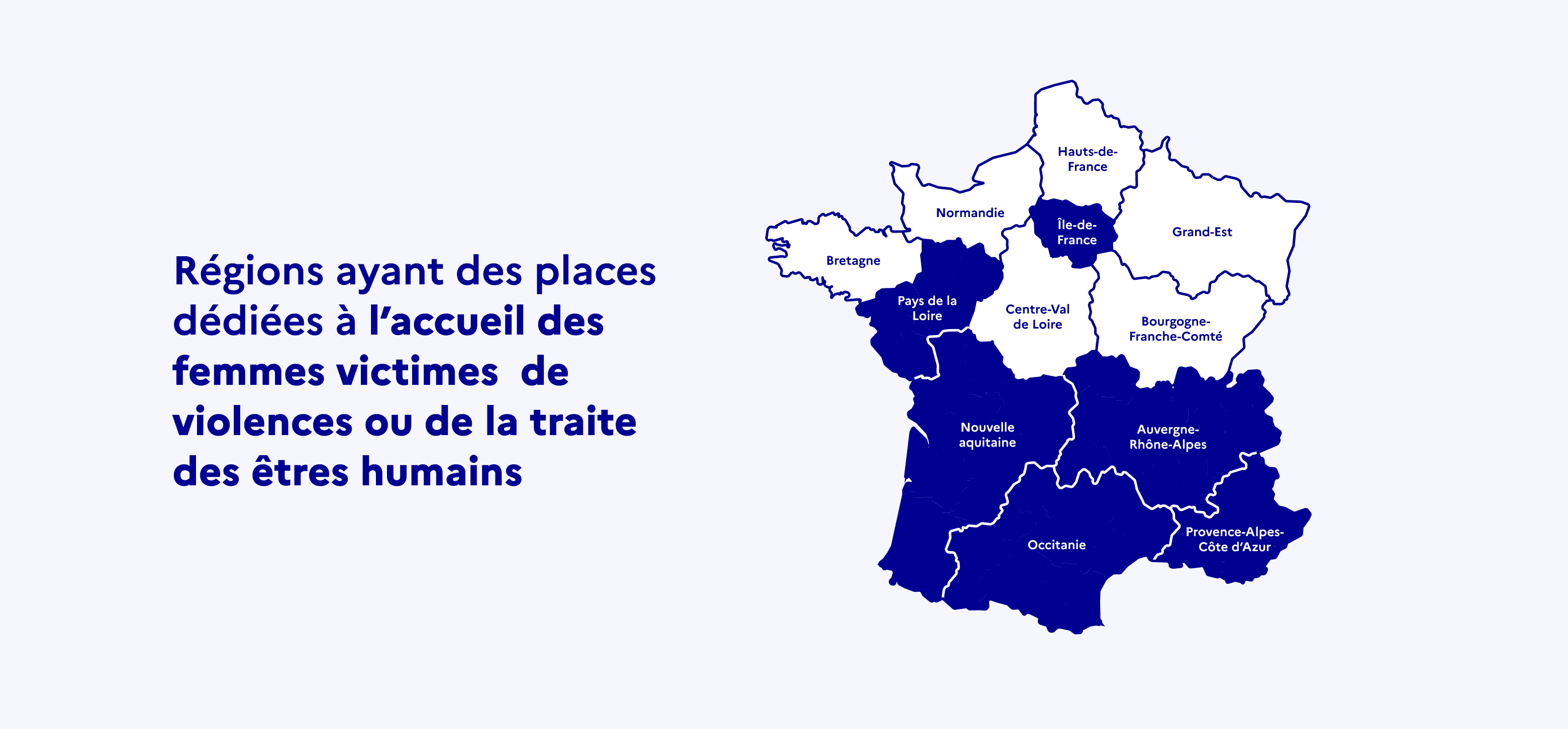 Carte de France mettant en exergue les 6 régions.