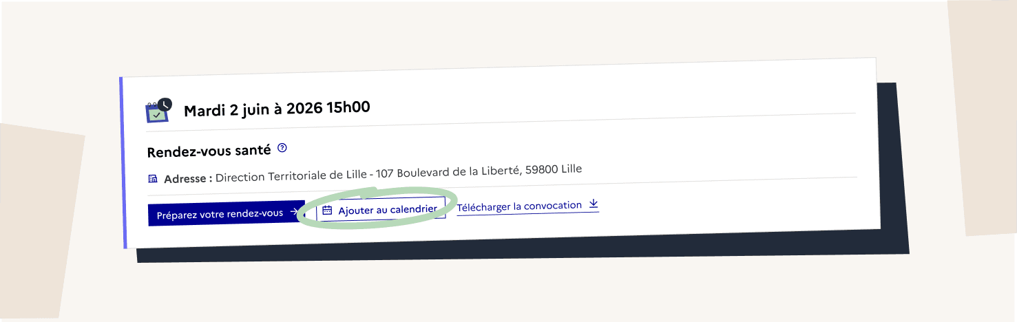 Ajout du rendez-vous dans le calendrier